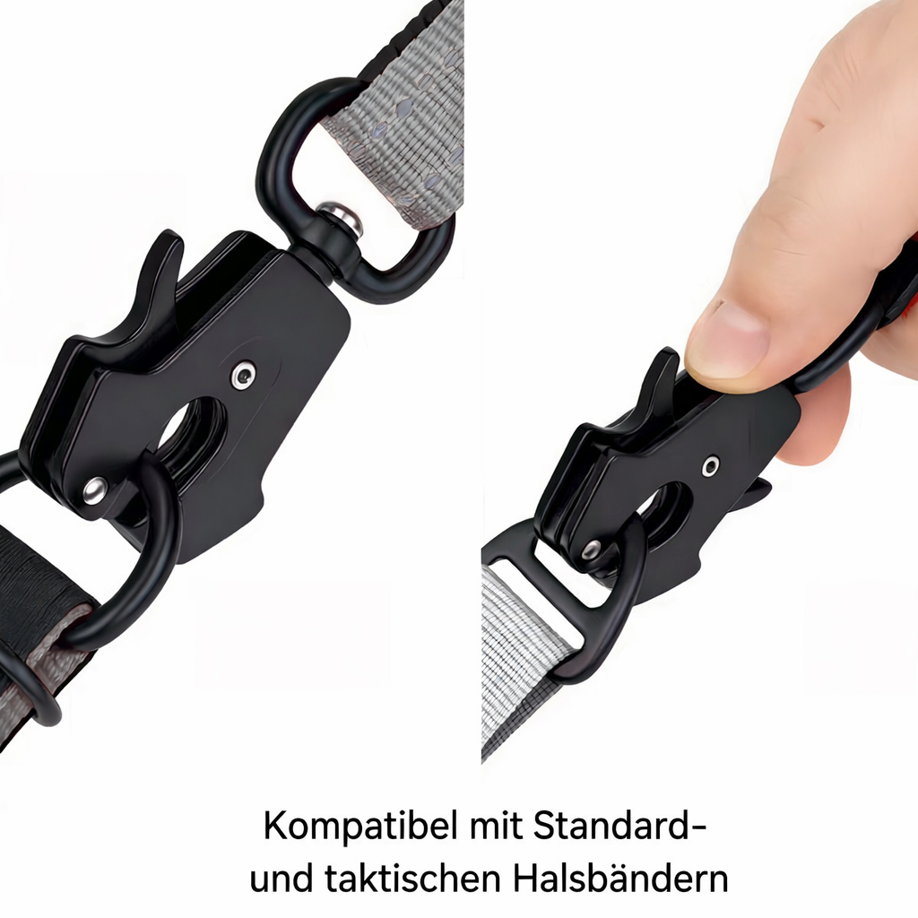 LinaPet Hundeleine 3m x 2,5 cm, Reflektierend – Verstellbare Doppelleine – Bild 4