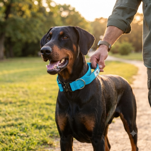 Türkise reflektierende Hundehalsband von Lina Pet