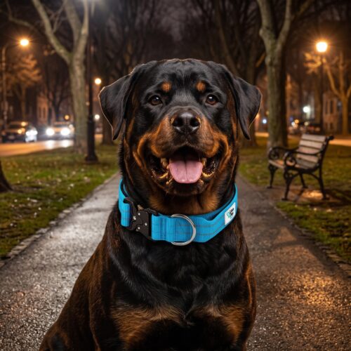 Türkise reflektierende Hundehalsband von Lina Pet