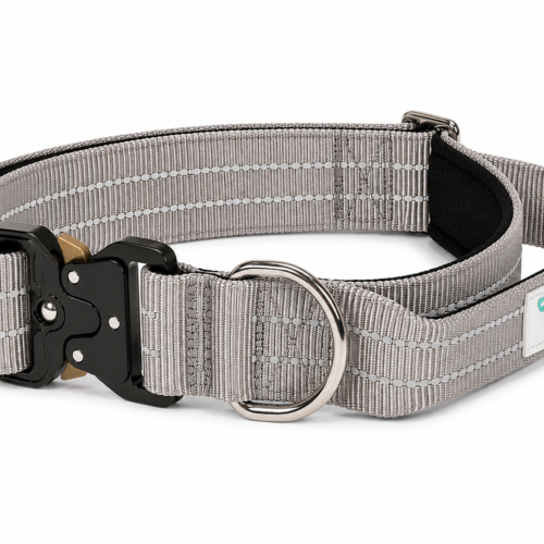Graue reflektierende Hundehalsband von Lina Pet