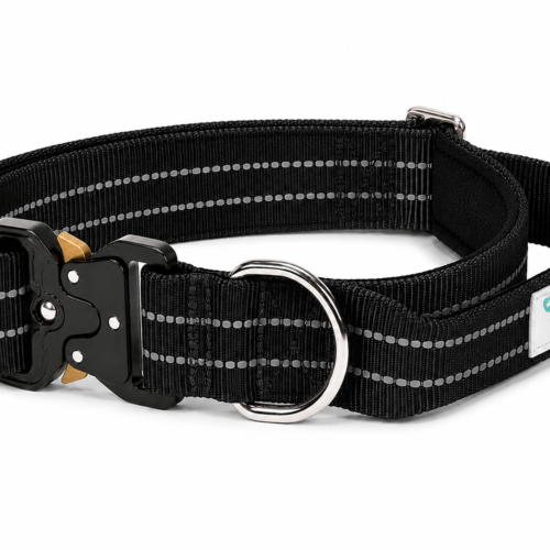Schwarze reflektierende Hundehalsband von Lina Pet