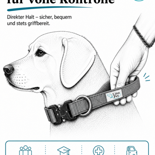 Schwarze reflektierende Hundehalsband von Lina Pet