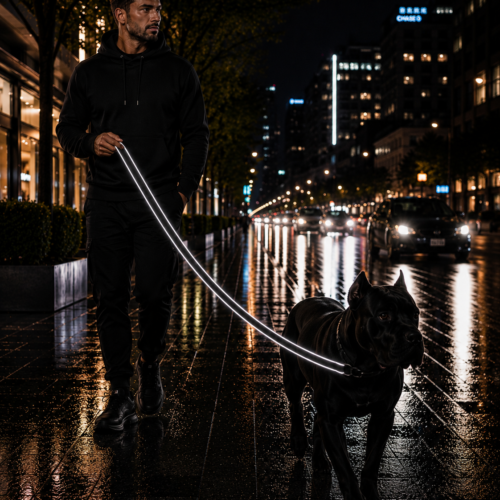 Schwarze reflektierende Hundeleine von Lina Pet